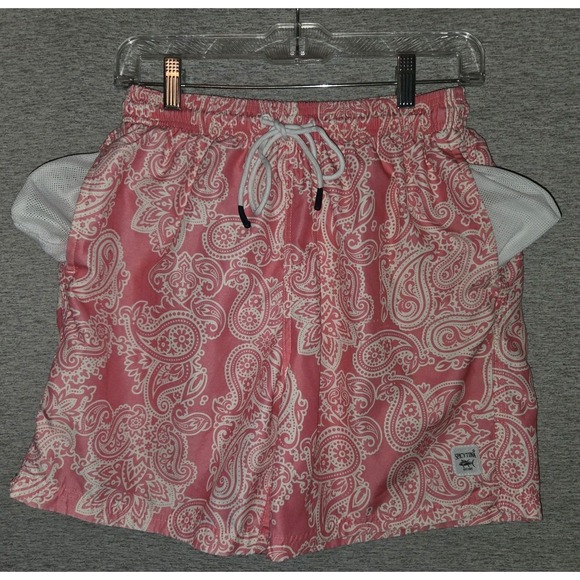 Other - Spicy Tuna‎ Swim Trunks Shorts Pink Paisley Pattern Men's Size Medium Pockets